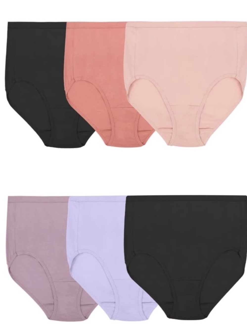 Fit for Me by Fruit of the Loom WomensComfort Covered 6pk Briefs 4x or 5x